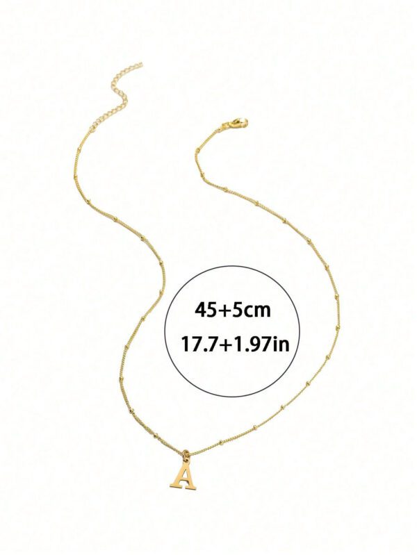 Collier avec initiale de nom pour femmes, bijoux en acier inoxydable, pendentifs simples avec alphabet de A à Z, colliers ras-du-cou avec lettre, mode pour fête – Image 7