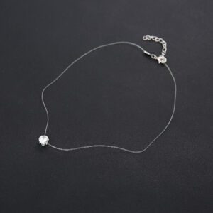 Collier À La Mode Minimaliste Blanc Diamant Idéal Pour Port Quotidien Ou Fête Cadeau