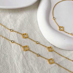 YUZENG Collier de chaîne de luxe pour femmes avec pendentif trèfle à quatre feuilles - Accessoire parfait pour le cou!
