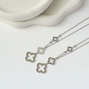 YUZENG Collier de chaîne de luxe pour femmes avec pendentif trèfle à quatre feuilles - Accessoire parfait pour le cou!
