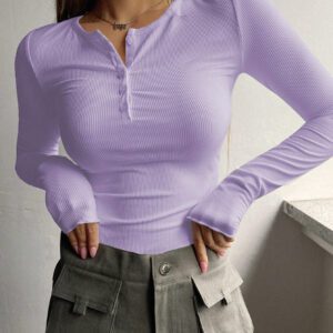 DAZY T-shirt En Tricot Côtelé À Boutons Moitié