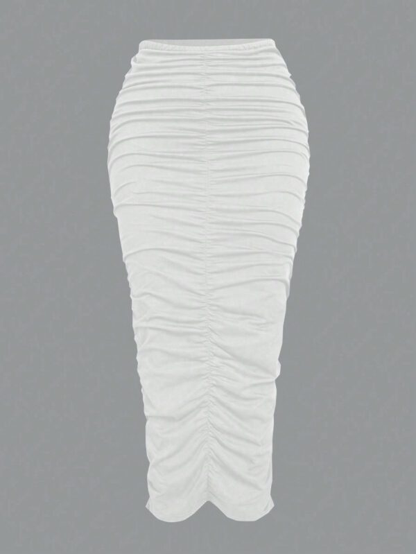 SHEIN Essnce Jupe crayon froncée et unicolore