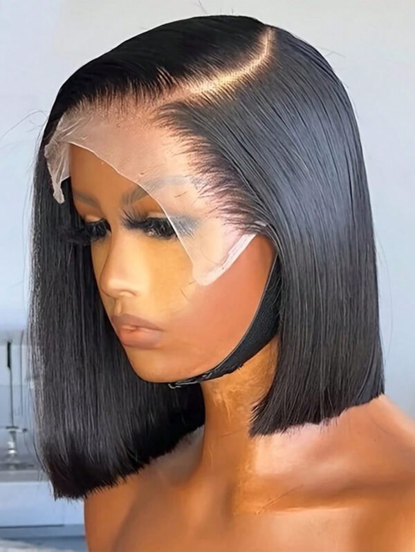 Perruque BOB courte à vendre, perruque frontale en dentelle T, cheveux humains brésiliens pré-peignés pour femmes, perruque sans colle en cheveux humains 180%