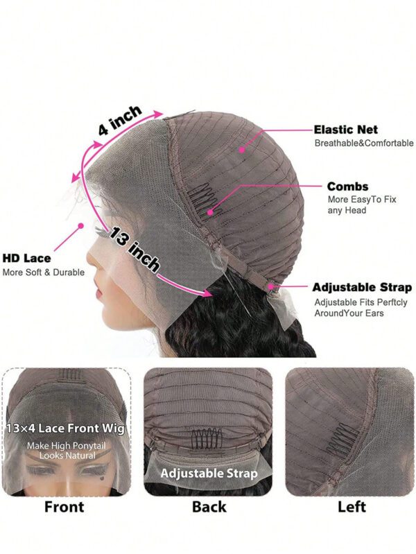Perruque BOB courte à vendre, perruque frontale en dentelle T, cheveux humains brésiliens pré-peignés pour femmes, perruque sans colle en cheveux humains 180% – Image 6