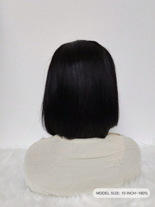 Perruque BOB courte à vendre, perruque frontale en dentelle T, cheveux humains brésiliens pré-peignés pour femmes, perruque sans colle en cheveux humains 180% – Image 7