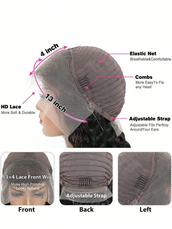 Perruque BOB courte à vendre, perruque frontale en dentelle T, cheveux humains brésiliens pré-peignés pour femmes, perruque sans colle en cheveux humains 180% – Image 21