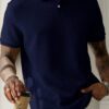 Manfinity Homme Chemise polo à manches courtes unie décontractée pour hommes, style polyvalent