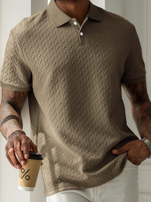 Manfinity Homme Chemise polo à manches courtes unie décontractée pour hommes, style polyvalent – Image 6
