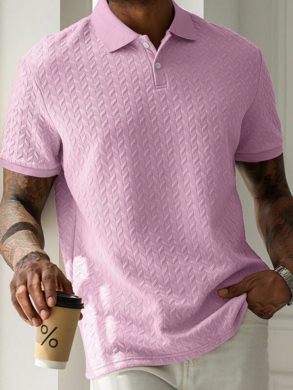 Manfinity Homme Chemise polo à manches courtes unie décontractée pour hommes, style polyvalent – Image 8
