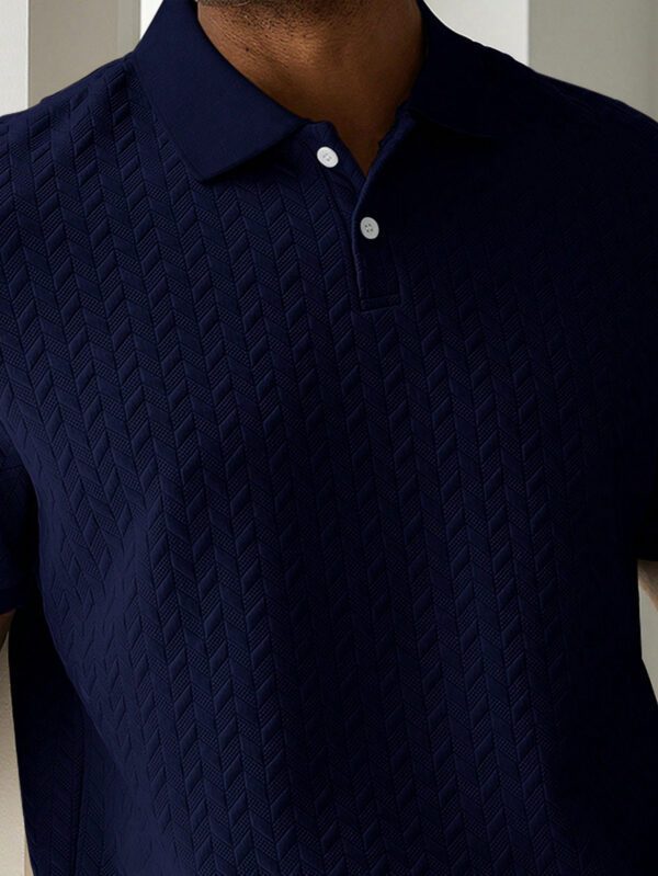Manfinity Homme Chemise polo à manches courtes unie décontractée pour hommes, style polyvalent – Image 11