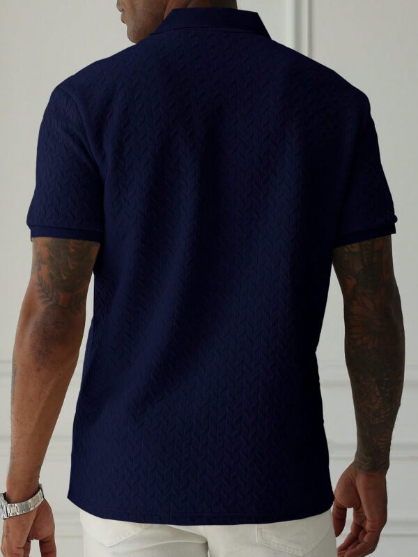 Manfinity Homme Chemise polo à manches courtes unie décontractée pour hommes, style polyvalent – Image 13