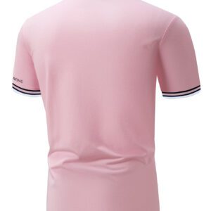 Manfinity Homme Polo décontracté urbain pour homme avec bloc de couleur et bordure à rayures graphique de lettre pour mari