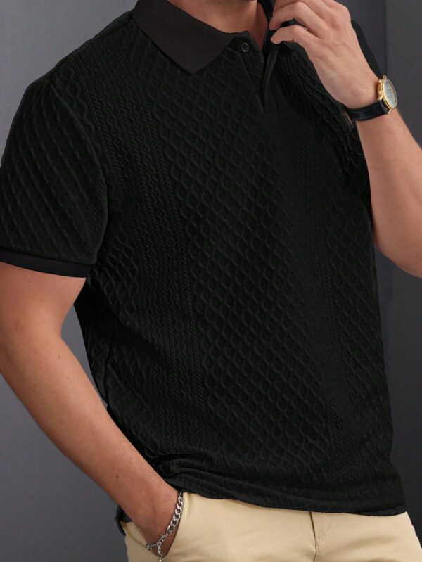 Manfinity Homme Polo casual pour homme en été à manches courtes et couleur unie pour la navette quotidienne – Image 5