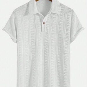Chemise polo en tricot élastique de mode et de personnalité pour hommes, pour l'école