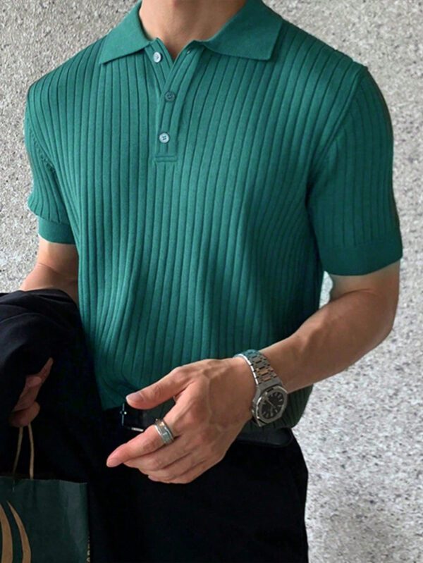 Manfinity Hypemode Polo Côtelé À Manches Courtes Pour Hommes – Image 7