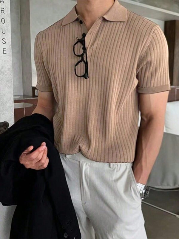 Manfinity Hypemode Polo Côtelé À Manches Courtes Pour Hommes – Image 15