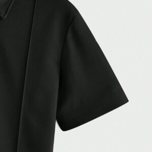 Manfinity Homme Chemise polo casual unicolore à manches courtes pour hommes, idéale pour les déplacements professionnels en été