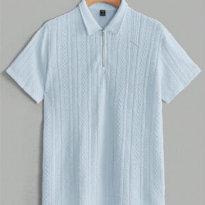 Manfinity Homme Chemise Polo En Tricot Décontracté À Manches Courtes Unie Pour Homme