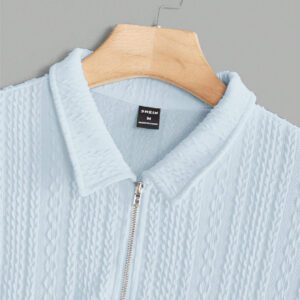 Manfinity Homme Chemise Polo En Tricot Décontracté À Manches Courtes Unie Pour Homme