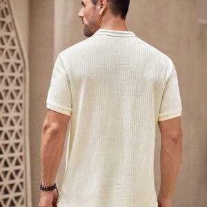 Manfinity KASUA Polo col V blanc pour hommes, col rayé