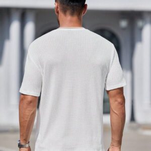 Manfinity Modomio Chemise polo à manches courtes col rond coupe slim pour homme, convient pour l'été