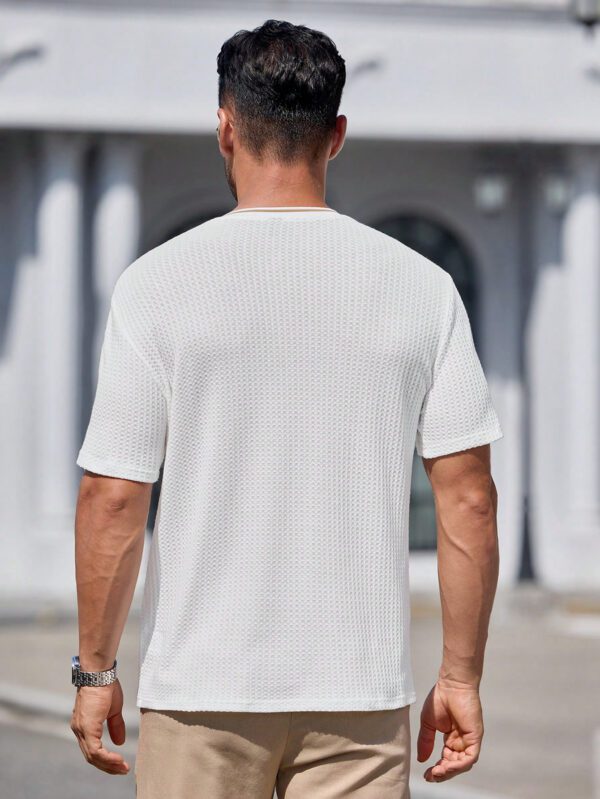 Manfinity Modomio Chemise polo à manches courtes col rond coupe slim pour homme, convient pour l'été – Image 3