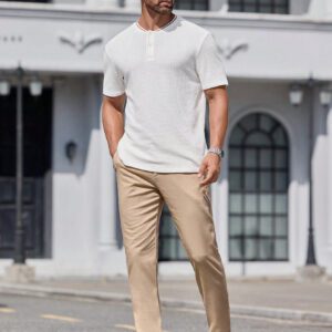 Manfinity Modomio Chemise polo à manches courtes col rond coupe slim pour homme, convient pour l'été