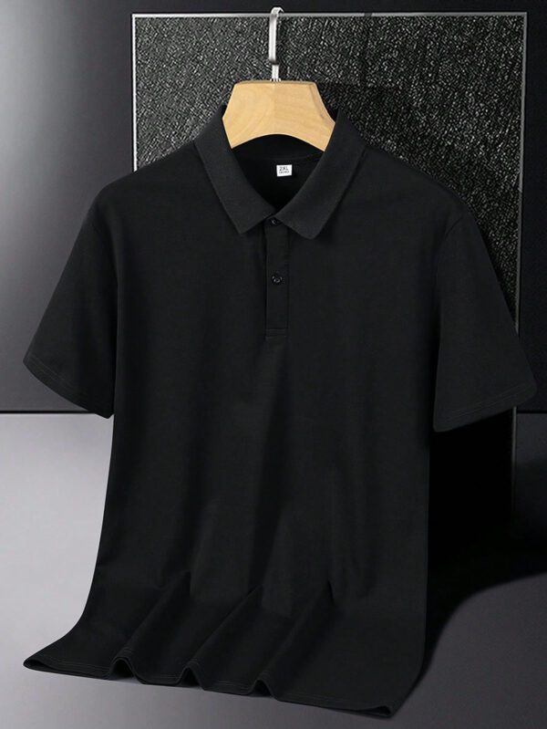 Polo Pour Homme De Couleur Unie Avec Demi-patte De Boutonnage