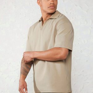 Manfinity Basics Homme Polo En Coton Unicolore Épaule Tombante