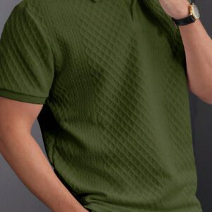 Manfinity Homme Polo casual pour homme en été à manches courtes et couleur unie pour la navette quotidienne