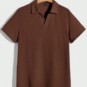 Manfinity RelaxMax Homme Polo unicolore en maille gaufrée