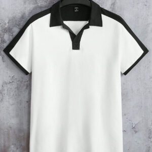 Manfinity Hypemode Chemise Polo Décontractée À Manches Courtes Et Blocs De Couleur Pour Hommes