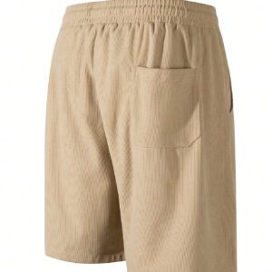 Shorts décontractés en coton côtelé pour hommes, shorts polyvalents jusqu'aux genoux