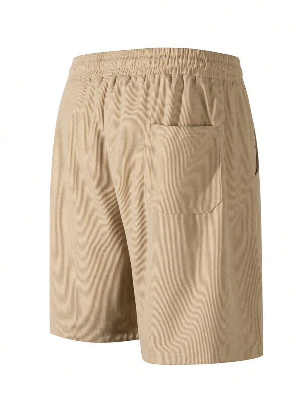 Shorts décontractés en coton côtelé pour hommes, shorts polyvalents jusqu'aux genoux – Image 7