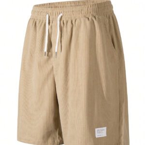 Shorts décontractés en coton côtelé pour hommes, shorts polyvalents jusqu'aux genoux