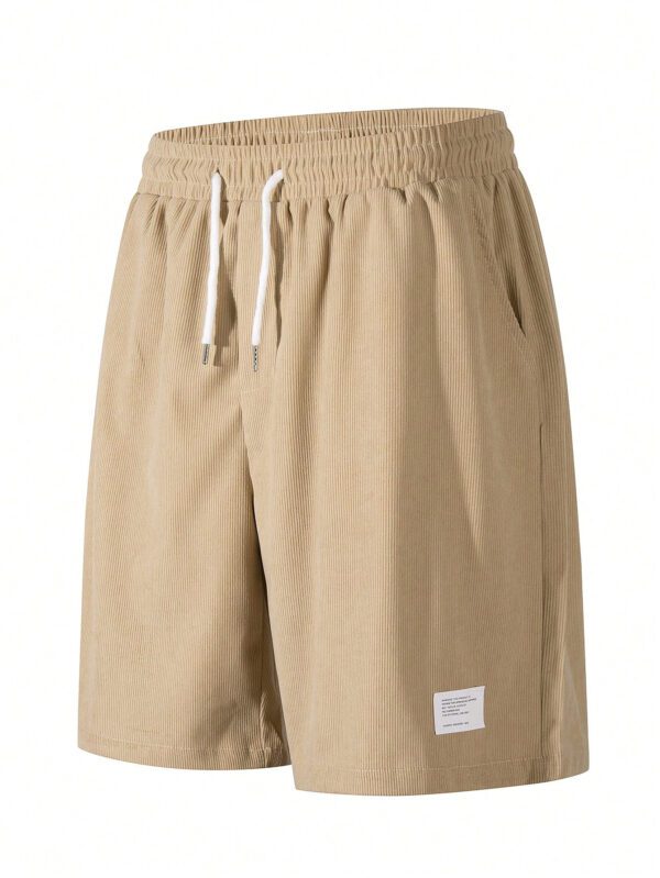 Shorts décontractés en coton côtelé pour hommes, shorts polyvalents jusqu'aux genoux – Image 8