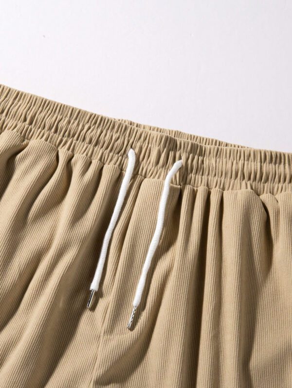Shorts décontractés en coton côtelé pour hommes, shorts polyvalents jusqu'aux genoux – Image 9
