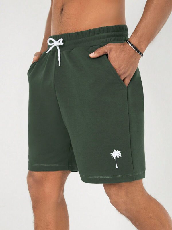 Shorts À Taille À Cordon De Serrage Imprimé Arbre De Coco Pour Hommes – Image 2