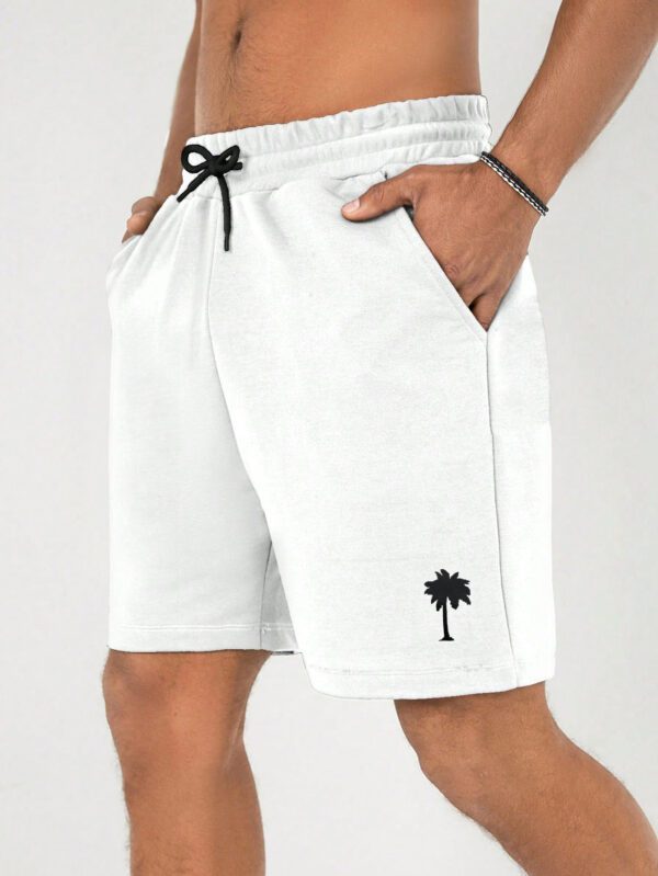 Shorts À Taille À Cordon De Serrage Imprimé Arbre De Coco Pour Hommes – Image 6
