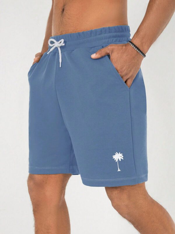 Shorts À Taille À Cordon De Serrage Imprimé Arbre De Coco Pour Hommes – Image 8