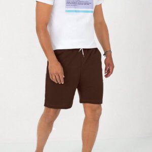 Shorts À Taille À Cordon De Serrage Imprimé Arbre De Coco Pour Hommes