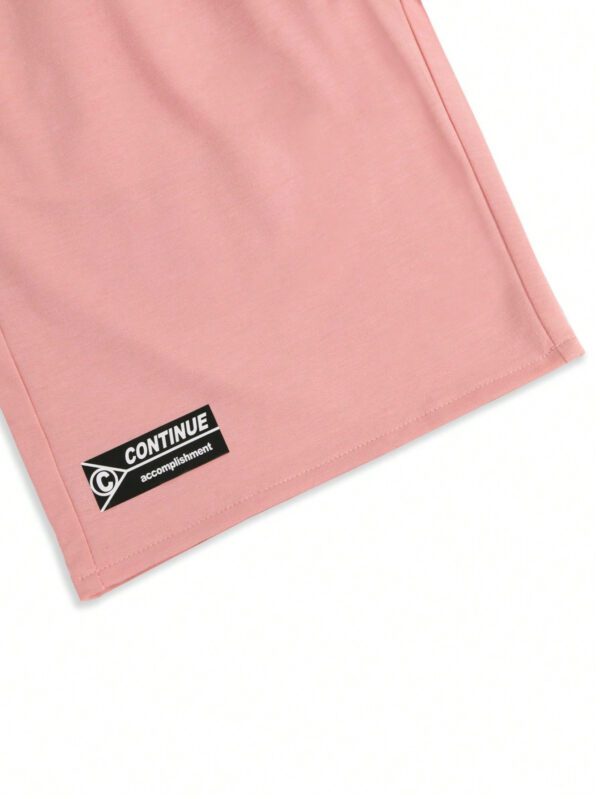 Manfinity Hypemode Shorts amples à la taille à cordon de serrage pour homme avec patchwork – Image 8