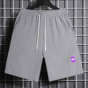 Manfinity Hypemode Shorts Pour Hommes Amples À Imprimé De Lettres Et Patchwork Avec Taille À Cordon