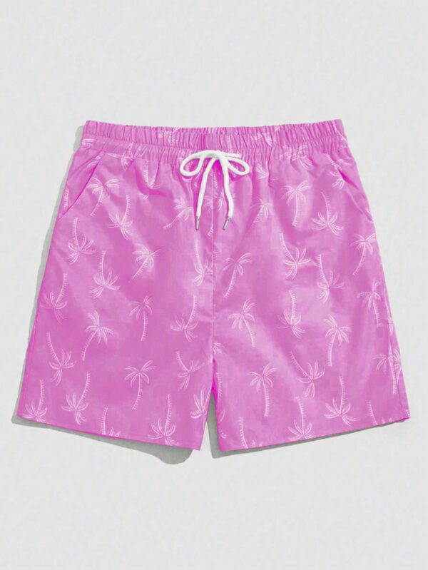 ROMWE Street Life Short à cordon de serrage avec impression simple pour hommes