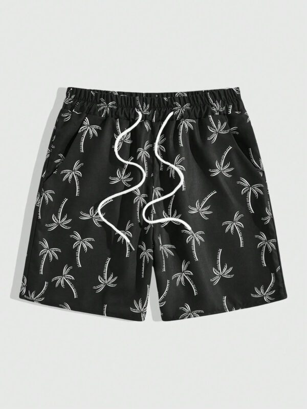 ROMWE Street Life Short à cordon de serrage avec impression simple pour hommes – Image 5