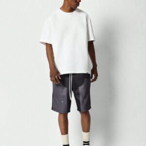SUMWON Short en denim avec détails de charpentier contrastés