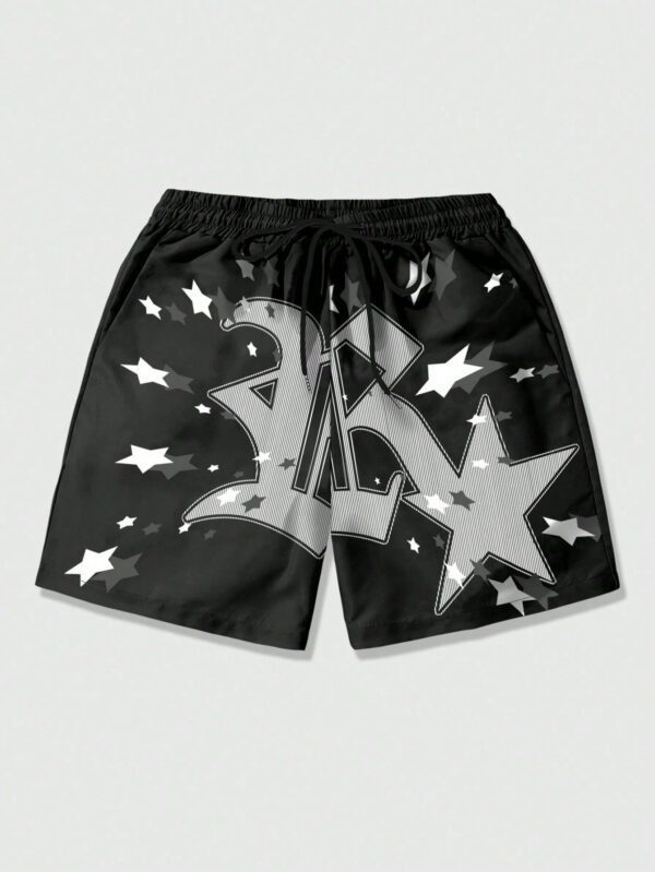 ROMWE Prep Short homme imprimé étoiles, en tissu, convient pour le port quotidien au printemps et en été, école