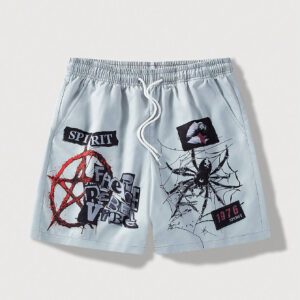ROMWE Street Life Shorts imprimés punk pour homme, été