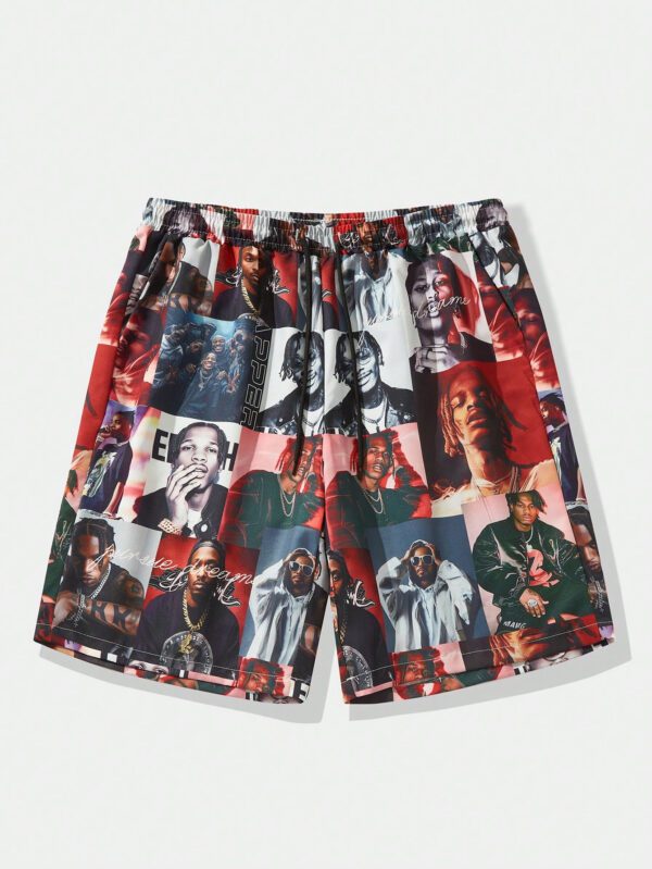 ROMWE Street Life Shorts tissés imprimés pour homme, adaptés pour un port quotidien au printemps et en été