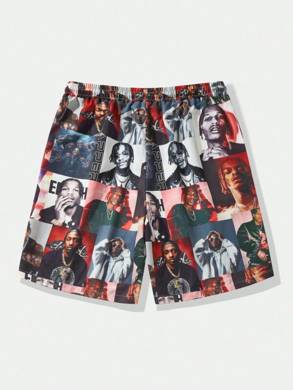 ROMWE Street Life Shorts tissés imprimés pour homme, adaptés pour un port quotidien au printemps et en été – Image 3